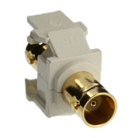 LEVITON COAXIAL CONNECTORS COUPLER BNC GOLD PLATED LIGHT ALMOND 40832-BT